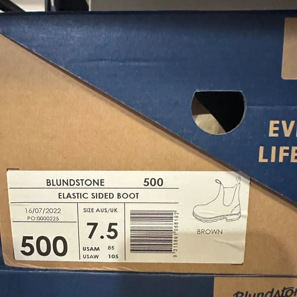 Blundstone 500 Stout Brown Leather Chelsea Boot AU 7.5